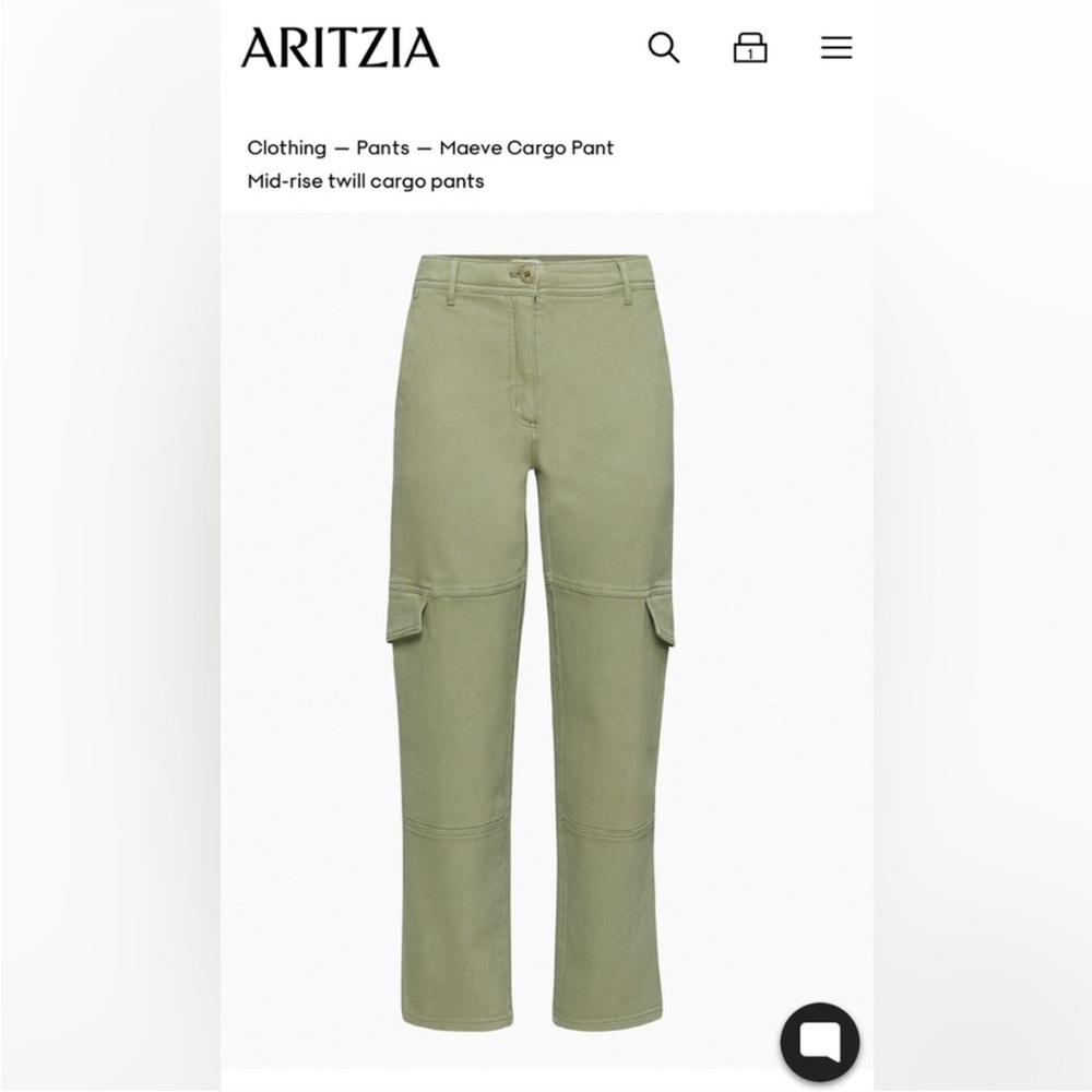 Wilfred Free Maeve Green Cargo Pants Size 8